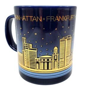 Mainhattan Frankfurt Mug Blue Gold Skyline Coffee Cup Staffordshire England